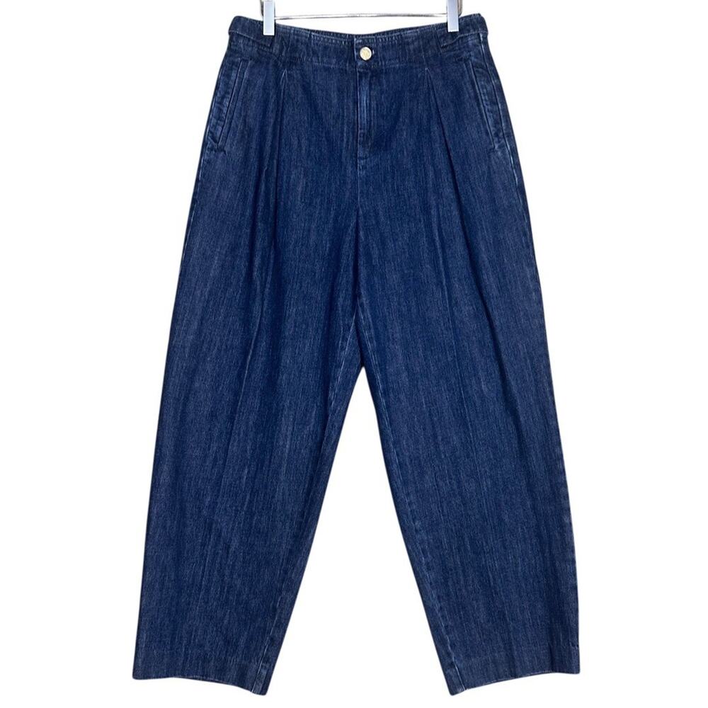 J. Crew High Rise Wide Leg Dark Indigo Jeans